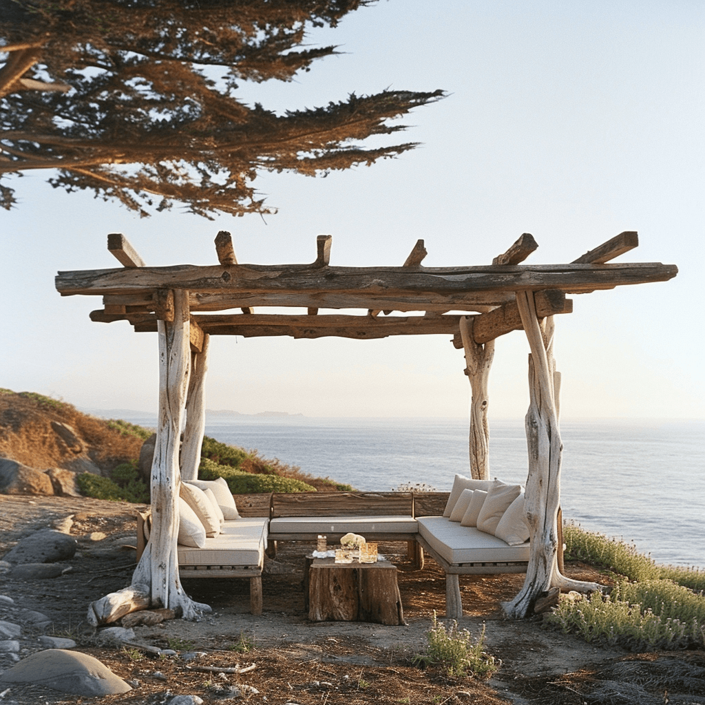 pergola bois flotté